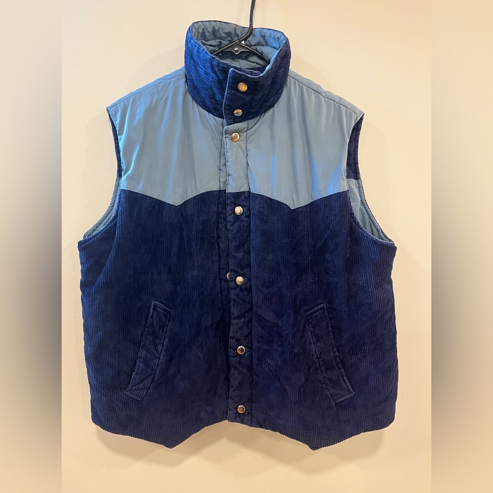 Warp Two vintage reversible corduroy puffy vest - stained